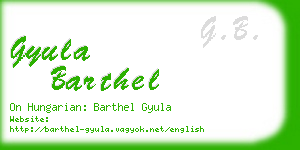 gyula barthel business card